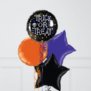 Trick Or Treat Iridescent Purple Halloween Foil Balloon Bunch