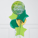 Tropical Vibe Happy Birthday Inflated Foil Balloon Bunch