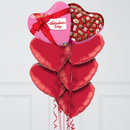 Valentine's Day Chocolates Heart Shape Foil Balloon Bouquet