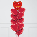 Valentine's Day Hearts Inflated Foil Balloon Bunch