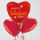 Valentine's Day Hearts Inflated Foil Balloon Bunch