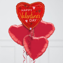 Valentine's Day Hearts Inflated Foil Balloon Bunch