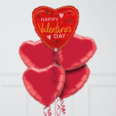 Valentine's Day Hearts Inflated Foil Balloon Bunch