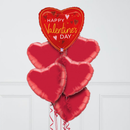 Valentine's Day Hearts Inflated Foil Balloon Bunch