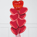 Valentine's Day Hearts Inflated Foil Balloon Bunch