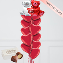Valentine’s Teddy Bear Foil Balloon Bouquet