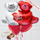 Valentine’s Teddy Bear Foil Balloon Bouquet