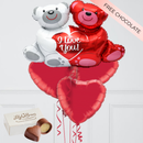 Valentine’s Teddy Bear Foil Balloon Bouquet