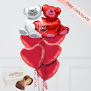 Valentine’s Teddy Bear Foil Balloon Bouquet