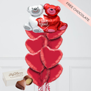 Valentine’s Teddy Bear Foil Balloon Bouquet