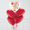 Watercolour Hearts Valentine's Day Hearts Inflated Foil Balloon Bunch