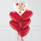 Watercolour Hearts Valentine's Day Hearts Inflated Foil Balloon Bunch