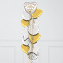 Wedding Wishes Gold Inflated Foil Balloons