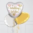 Wedding Wishes Gold Inflated Foil Balloons