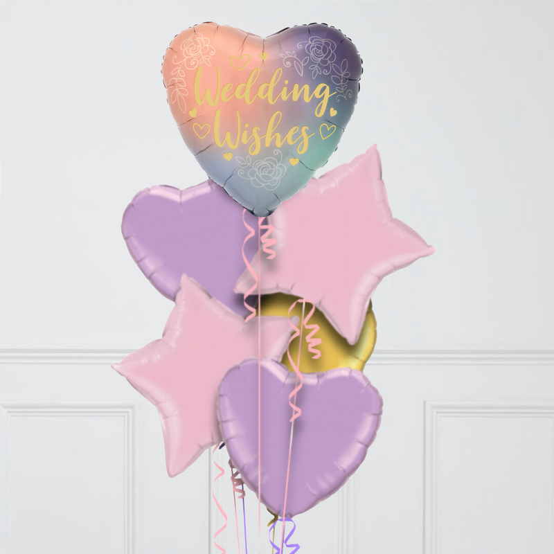 Wedding Wishes Inflated Foil Balloons