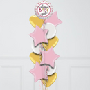 Welcome Baby Girl Gradient Inflated Foil Balloon Bunch