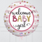 Welcome Baby Girl Gradient Inflated Foil Balloon Bunch