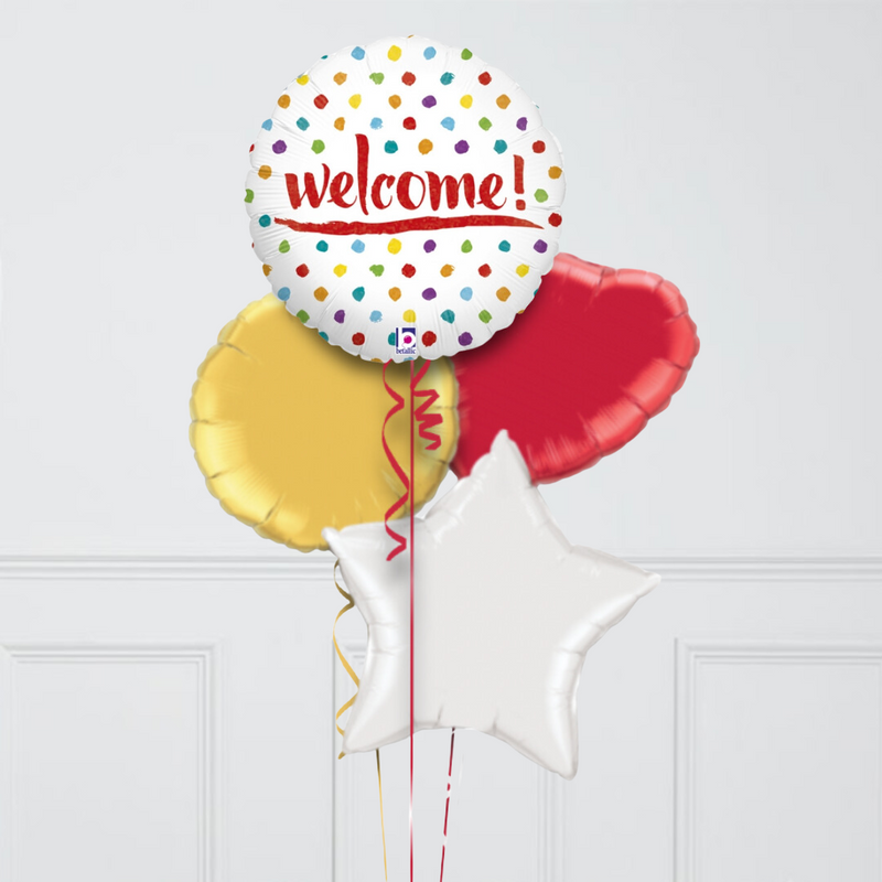 Welcome Rainbow Inflated Foil Balloon Bunch