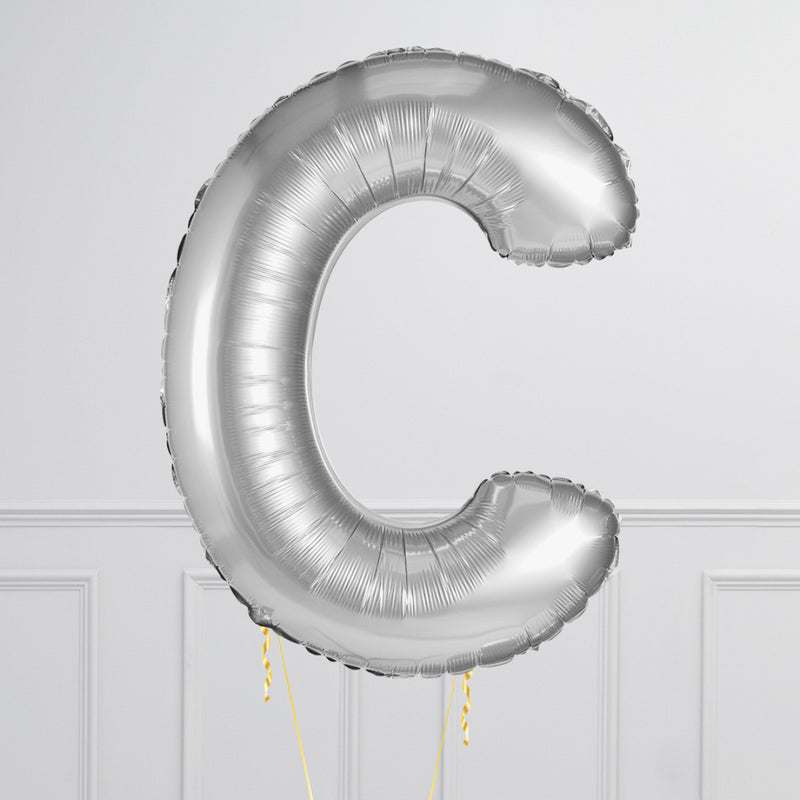 Inflated Silver Letter Balloons