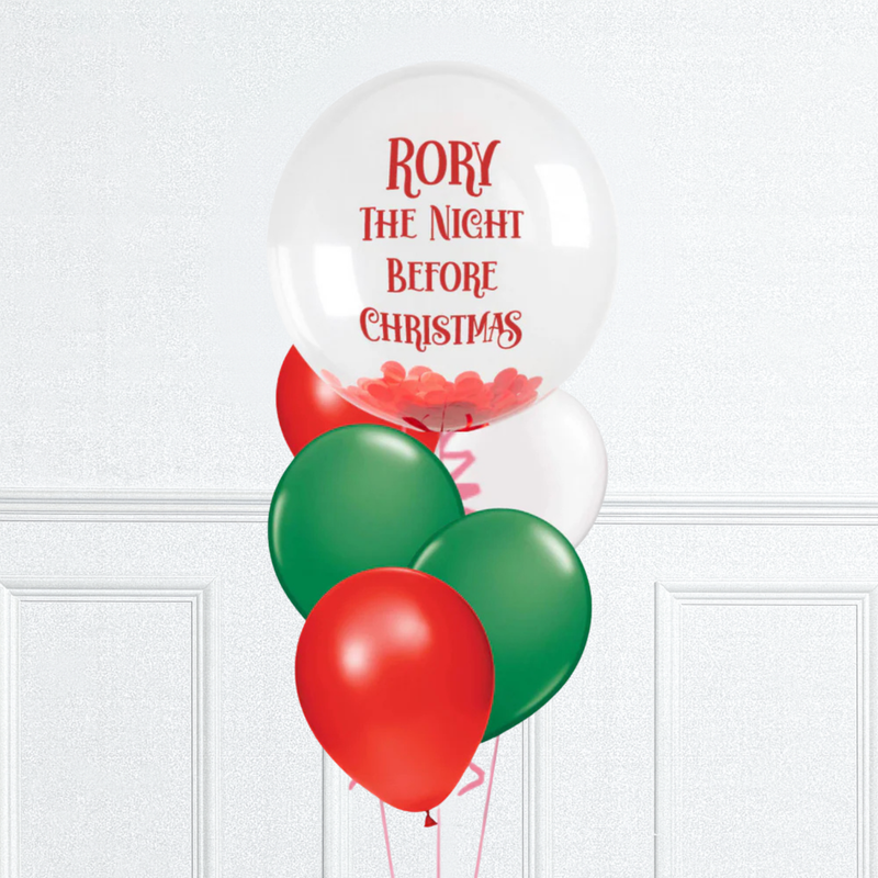 Personalised Christmas Latex & Bubble Balloon Bunch