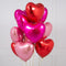Loved Up Hearts Inflated Foil Balloon Bunch
