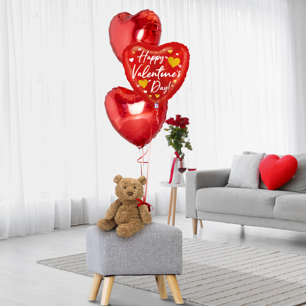 Teddy & Valentine's Day Balloons Package