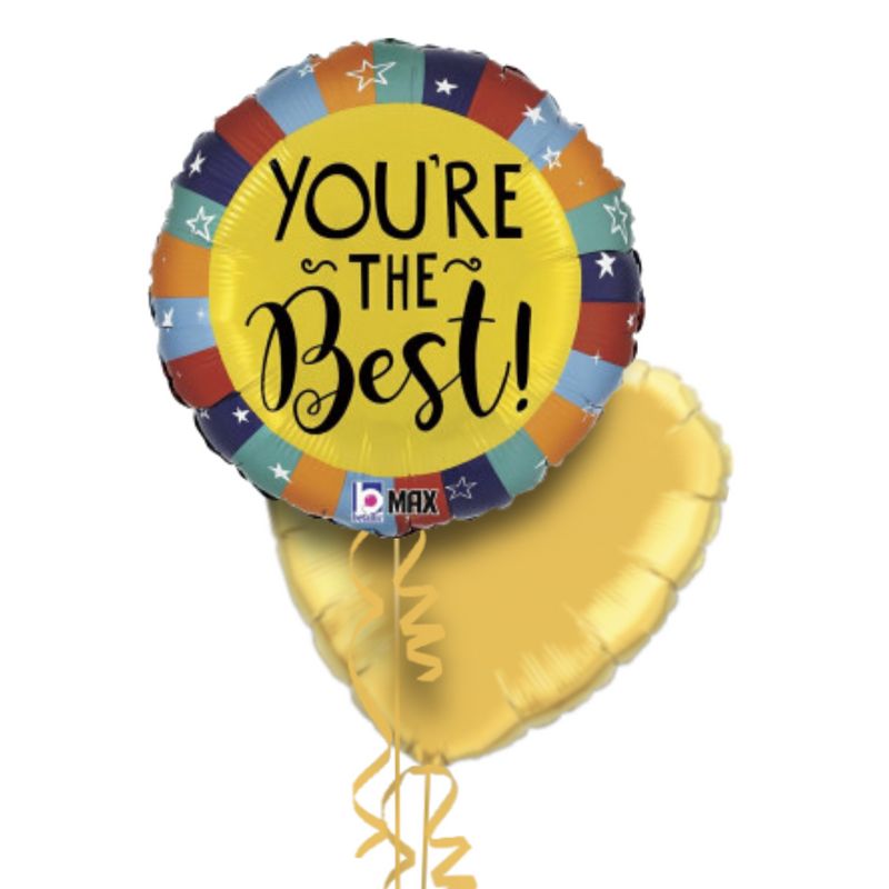You're The Best Gold Themed Balloon Bouquet