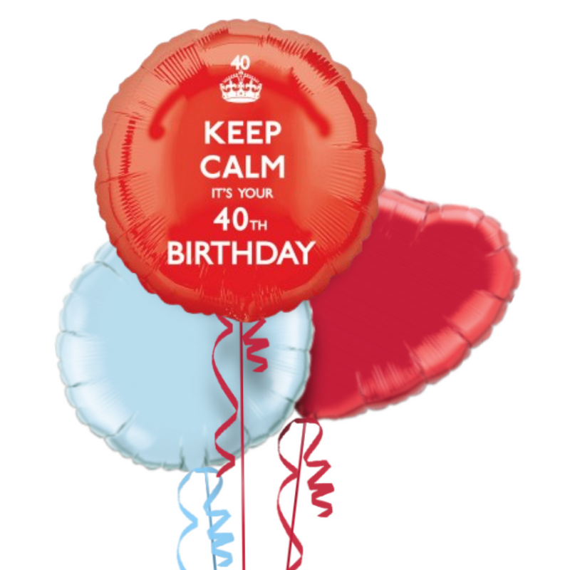 Keep Calm It's Your 40th Birthday Balloon Bouquet