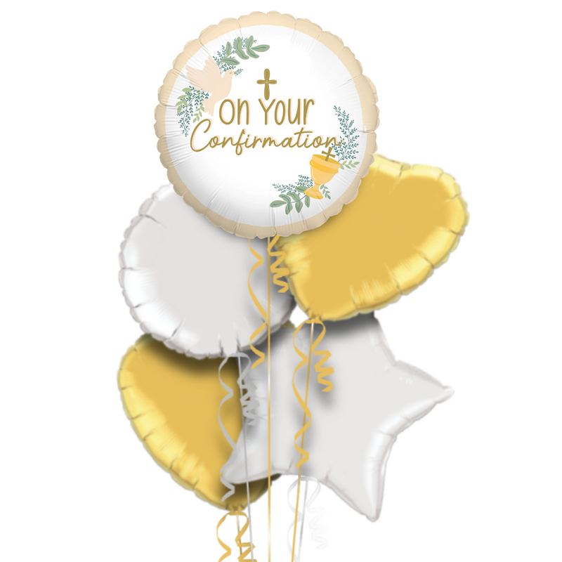 Gold On Your Confirmation Balloon Bouquet