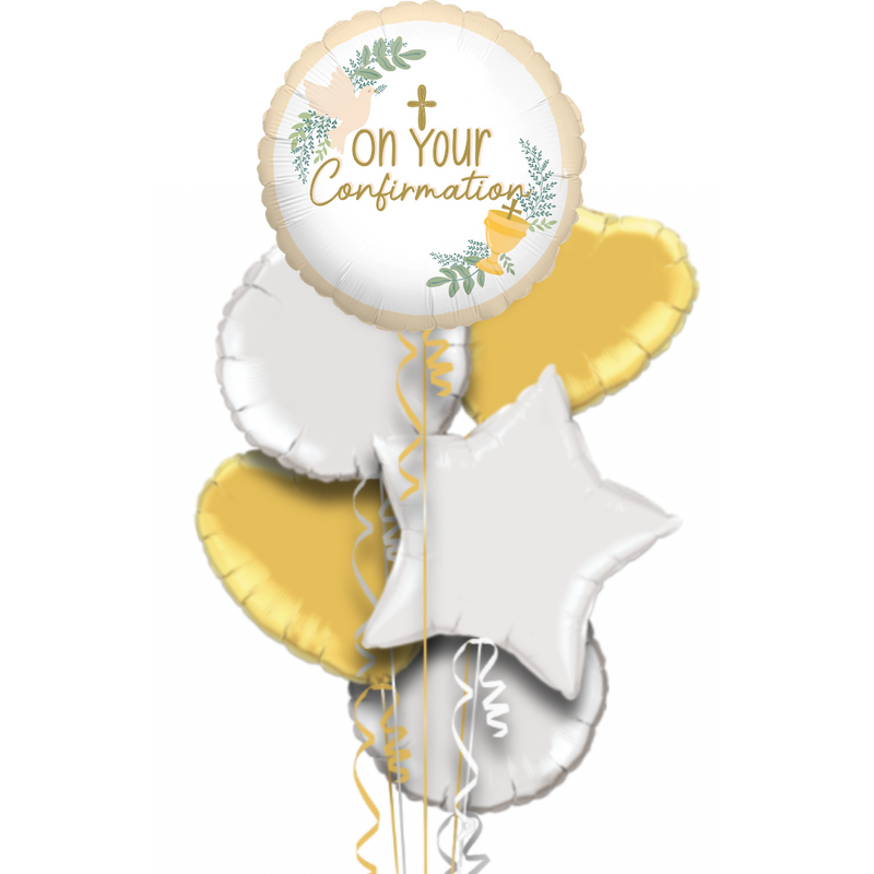 Gold On Your Confirmation Balloon Bouquet