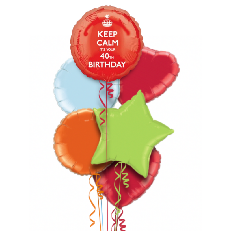Keep Calm It's Your 40th Birthday Balloon Bouquet
