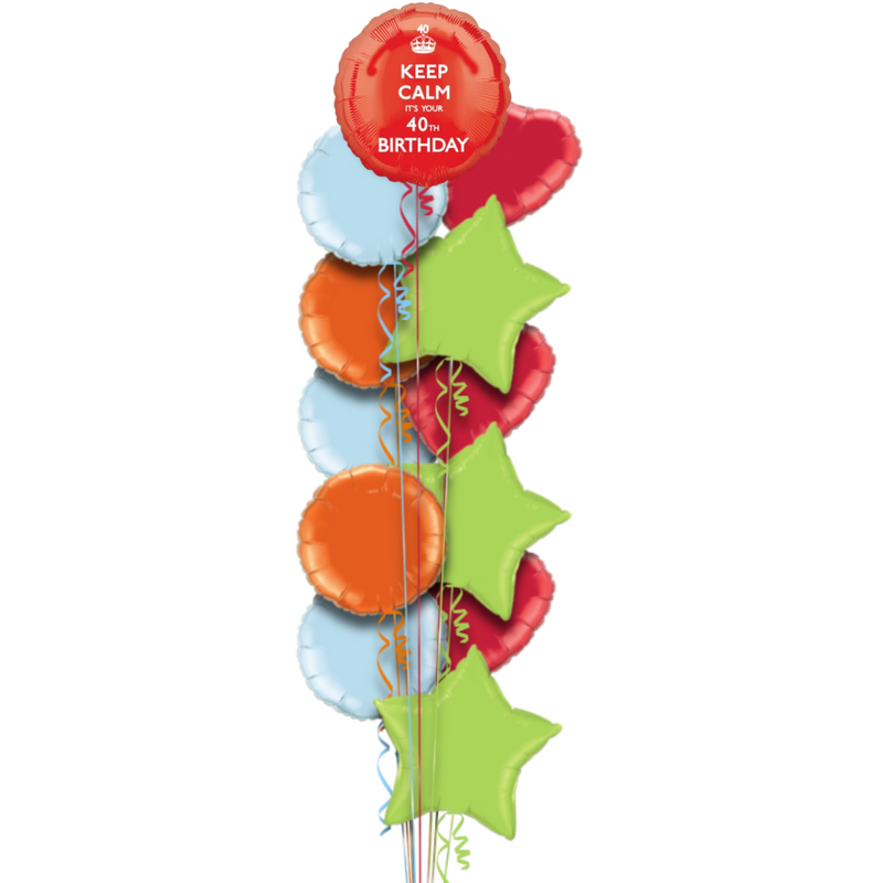 Keep Calm It's Your 40th Birthday Balloon Bouquet