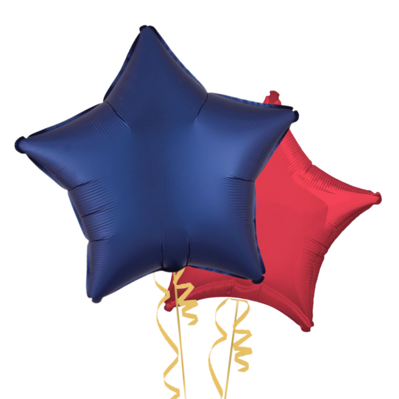 Red and Royal Blue Stars Balloon Bouquet