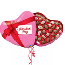 Valentine's Day Chocolates Heart Shape Foil Balloon Bouquet