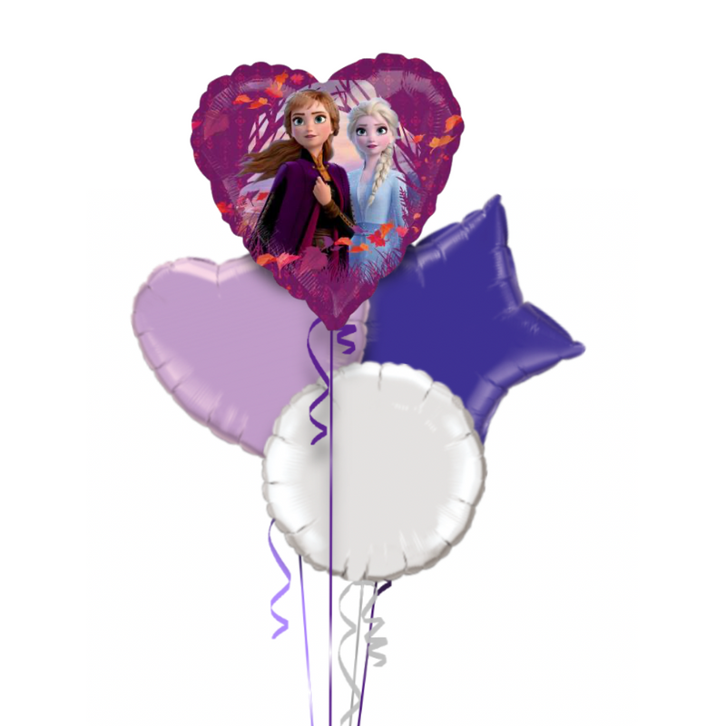 Frozen Sisters Purple Foil Balloon Bouquet