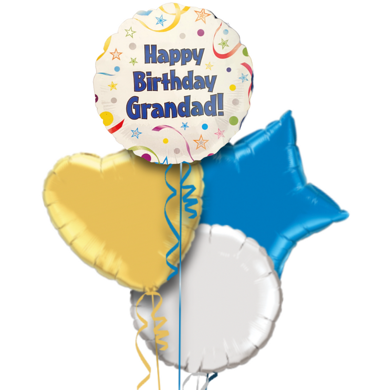 Happy Birthday Grandad Confetti Foil Balloon Bouquet