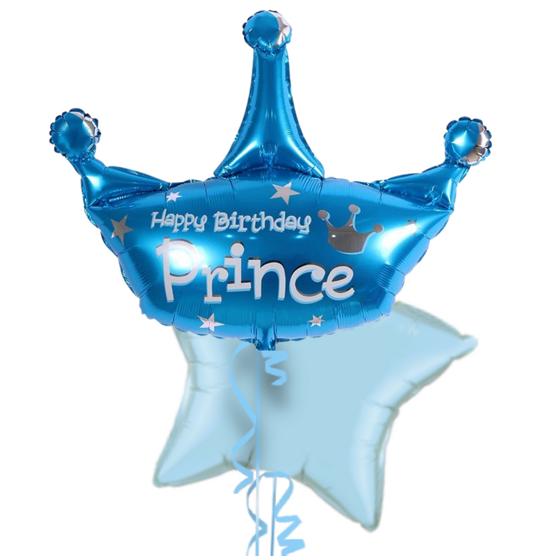 Happy Birthday Prince Foil Balloon Bouquet