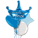Happy Birthday Prince Foil Balloon Bouquet