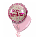 On Your Christening Girl Foil Balloon Bouquet