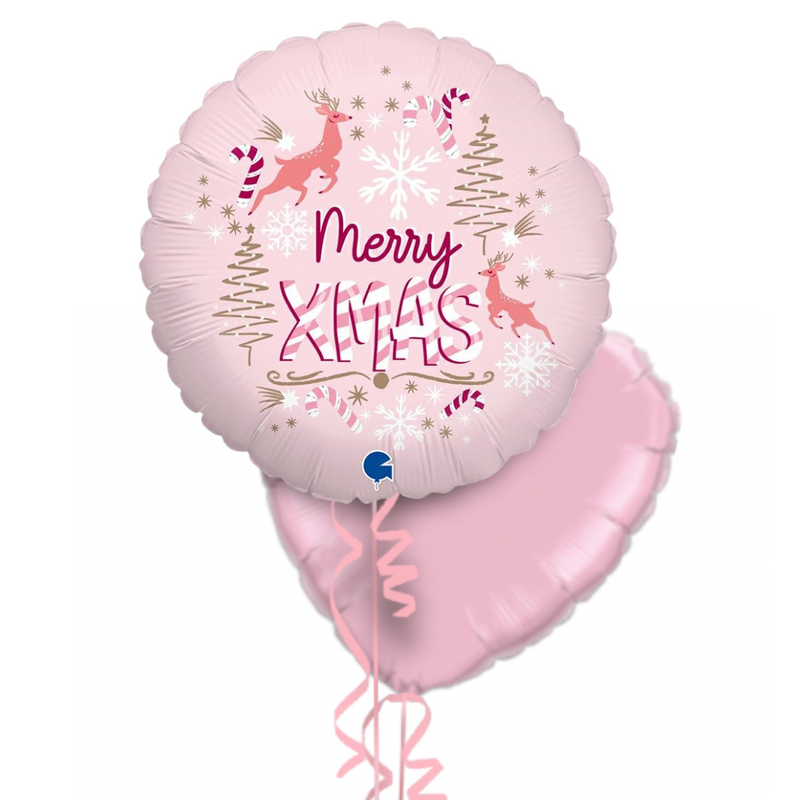 Merry Christmas Wonders Pink Balloon Bouquet