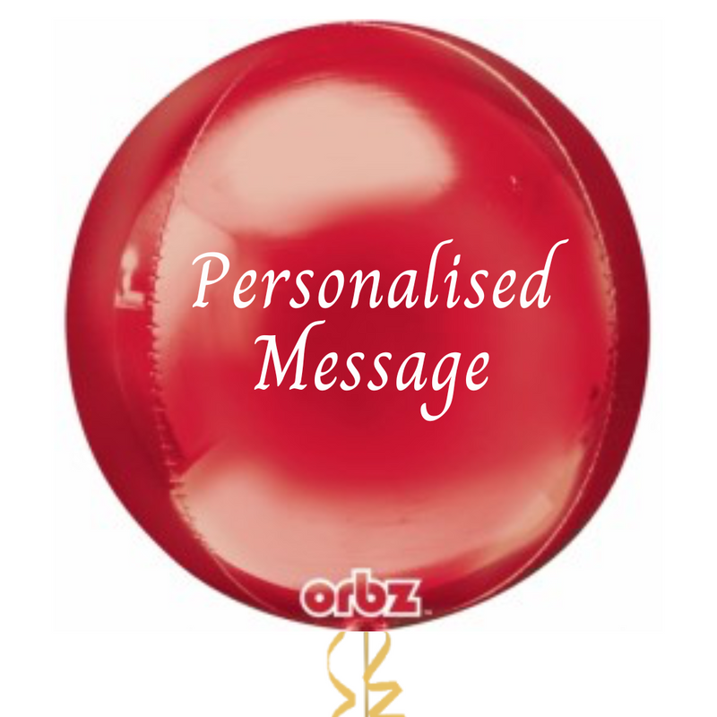Red Personalised Orb Balloon
