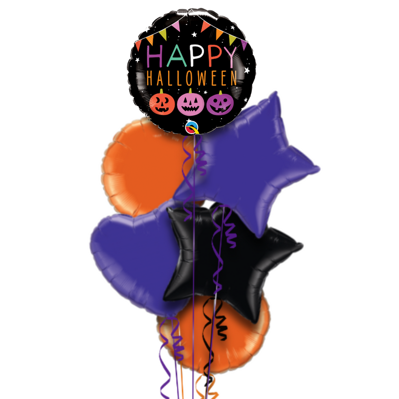 Triple Pumkin Halloween Balloon Bouquet