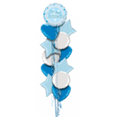 On Your Christening Shiny Blue Foil Balloon Bouquet