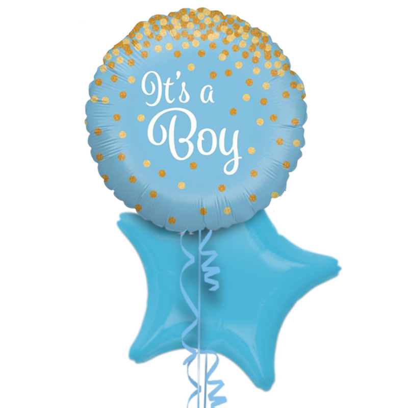 Gold and Blue Classy It's a Boy Balloon Bouquet
