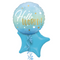 Hello World Blue Gradient Balloon Bouquet