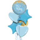 Gold and Blue Classy It's a Boy Balloon Bouquet