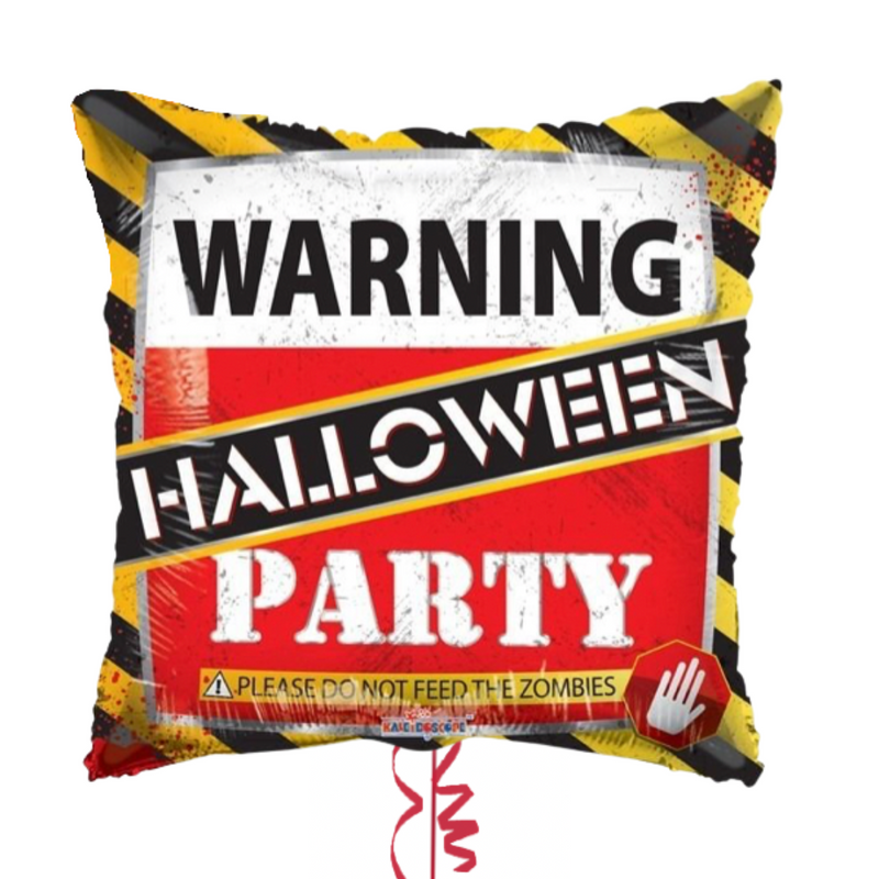 Warning Halloween Party Balloon Bouquet