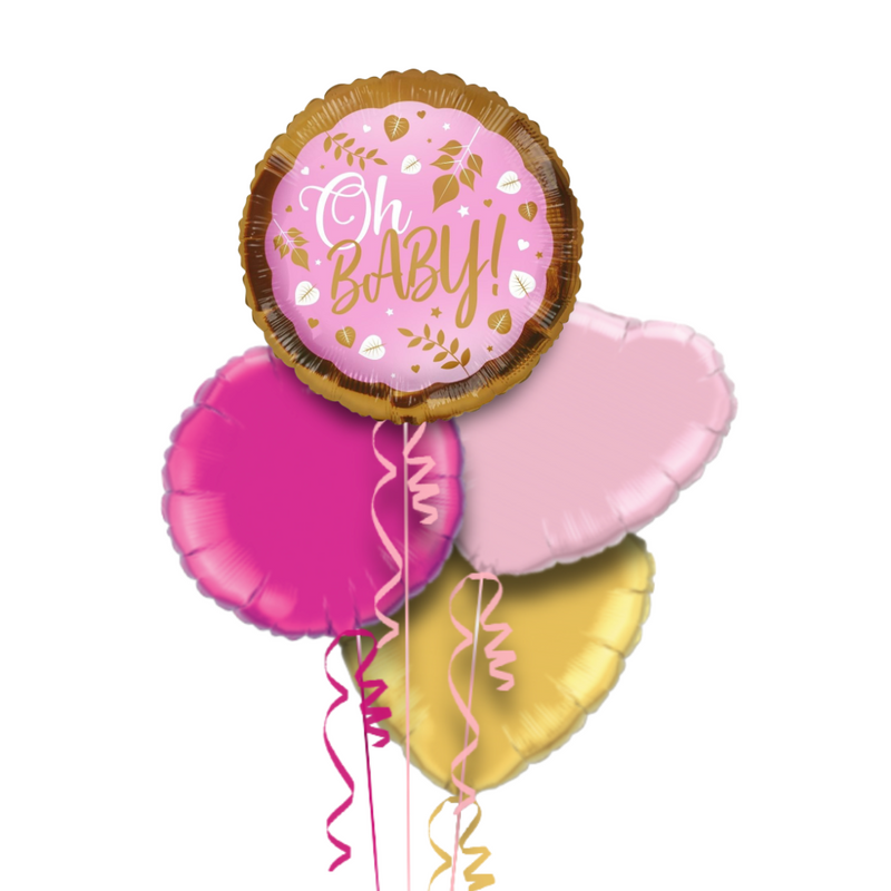 Oh Baby Pink and Gold Balloon Bouquet