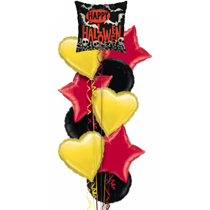 Happy Halloween Black and Red Balloon Bouquet