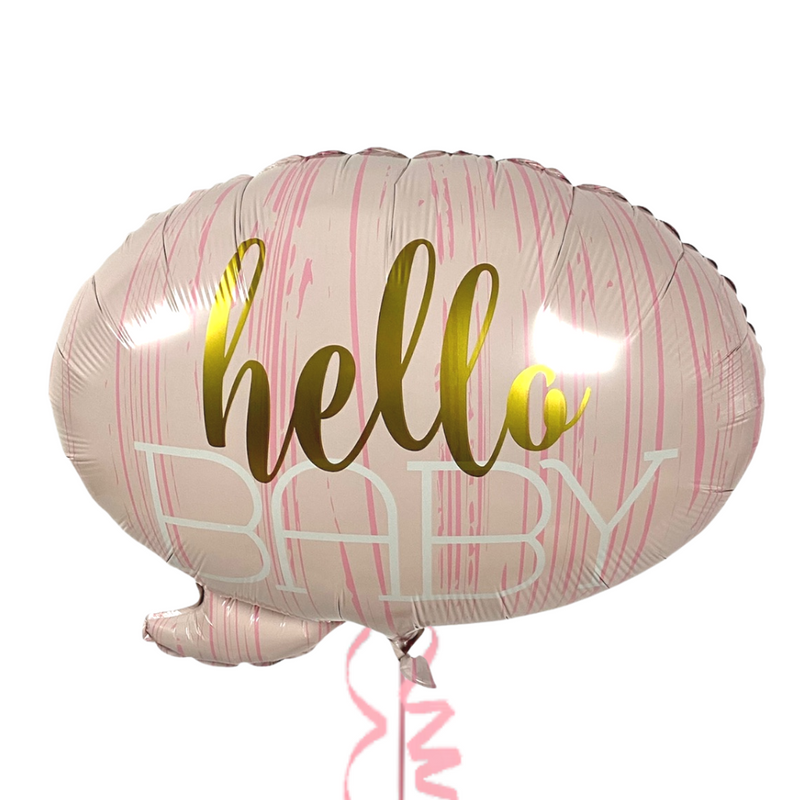 Hello Baby in Pink Foil Balloon Bouquet